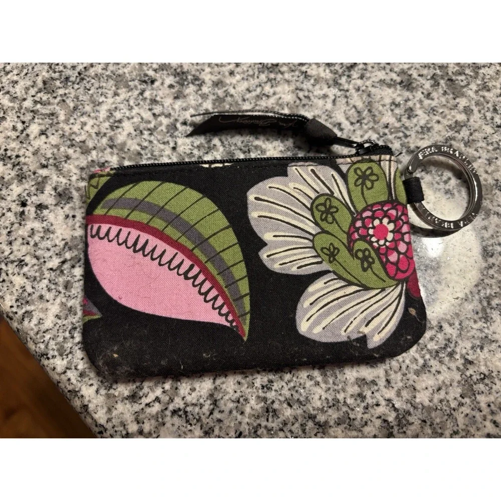 Vera Bradley Zip ID Case Coin Purse Keychain - Picture 3 of 3